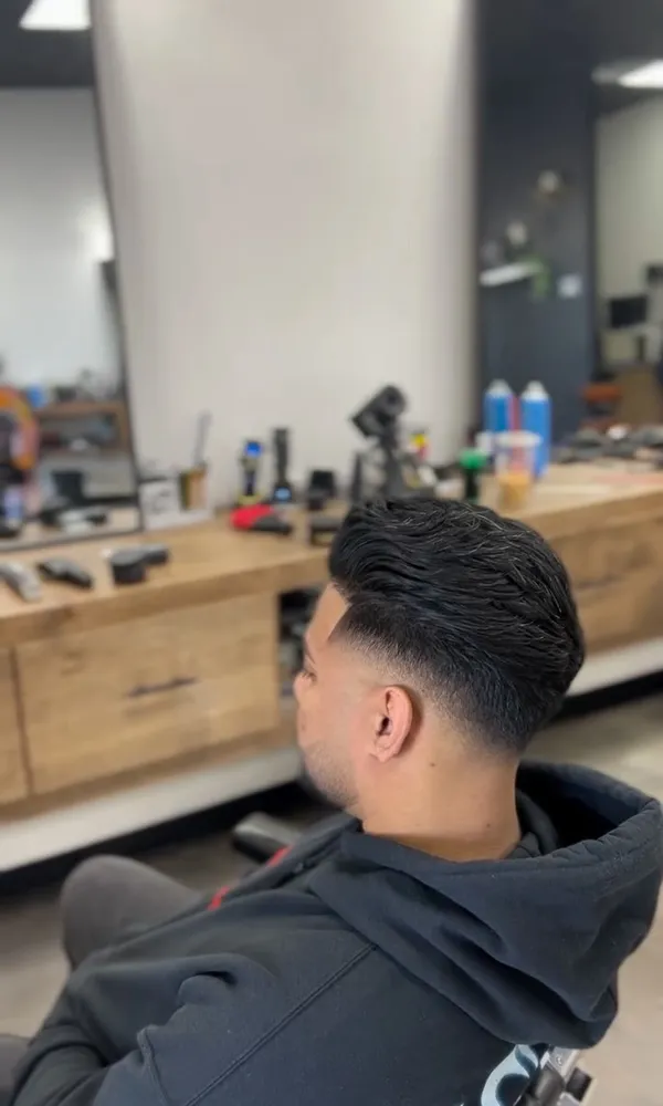 Mid drop fade + faded beard by Rudy